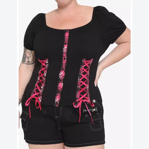 monster high Tops - Monster High Skullette Lace Up Corset Top Goth Alt Fashion Halloween